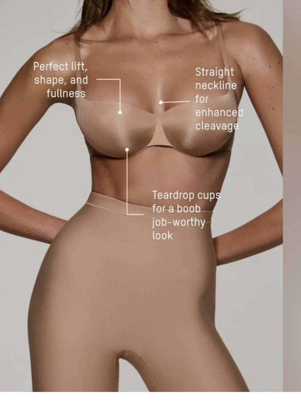 NWT SKIMS Ultimate Push-Up Balconette Bra in Sand - Picture 3 of 8